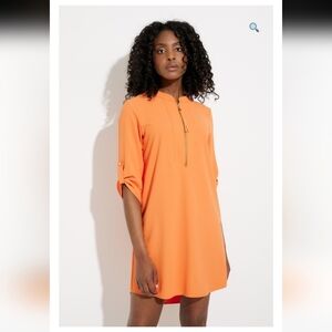 Joseph Ribkoff Tangerine Zip Front Dress 12